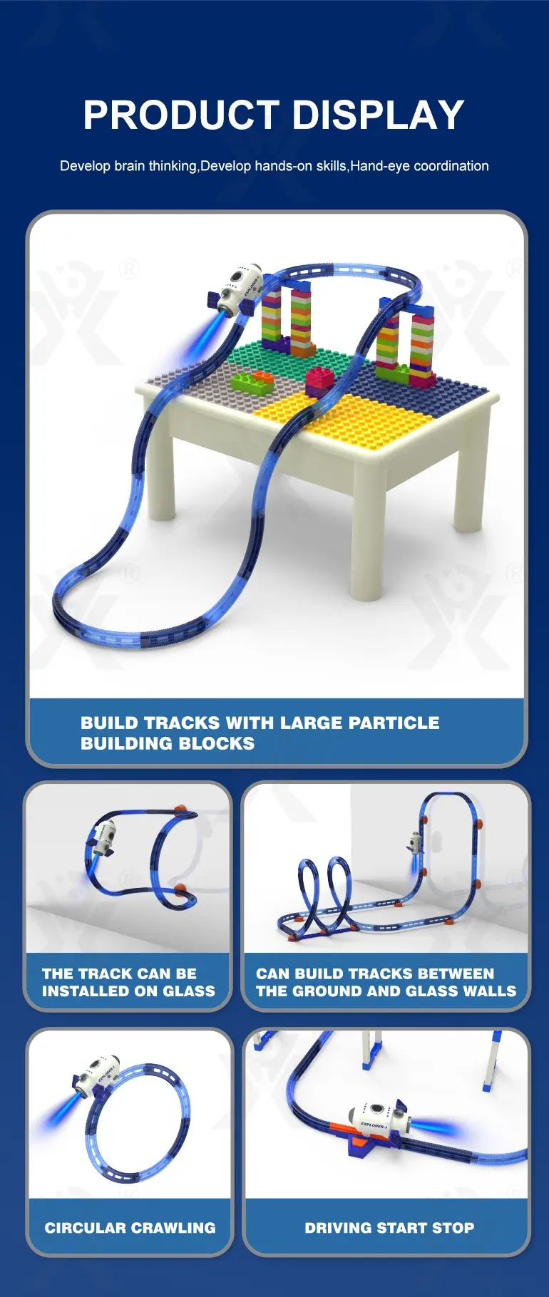 Plastic Space Theme Assemble Building Block Electric Track Toy Set (TB-4991501) — illustrated product details, panel 2