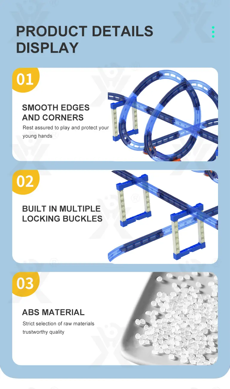 Plastic Space Theme Assemble Building Block Electric Track Toy Set (TB-4991501) — illustrated product details, panel 4
