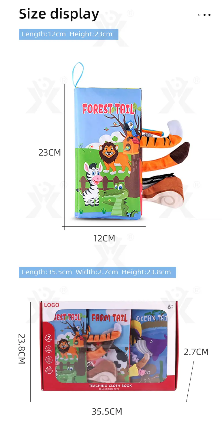 Animal Washable Tails Cloth Book Touch (TB-2118106) — illustrated product details, panel 10