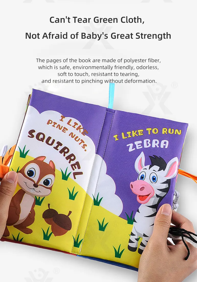 Animal Washable Tails Cloth Book Touch (TB-2118106) — illustrated product details, panel 2
