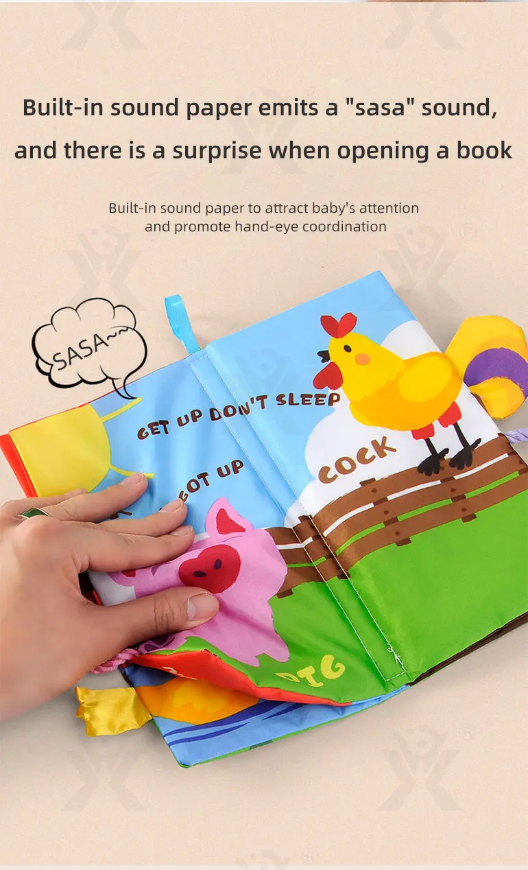 Animal Washable Tails Cloth Book Touch (TB-2118106) — illustrated product details, panel 3