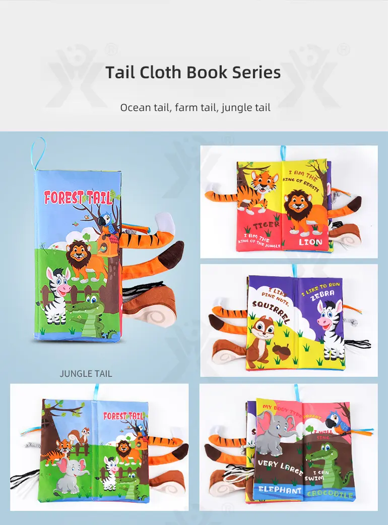 Animal Washable Tails Cloth Book Touch (TB-2118106) — illustrated product details, panel 7