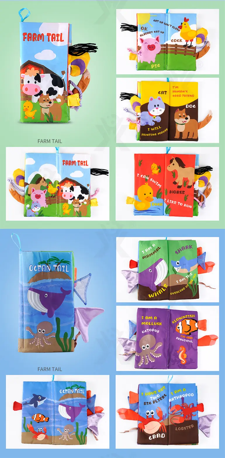Animal Washable Tails Cloth Book Touch (TB-2118106) — illustrated product details, panel 8