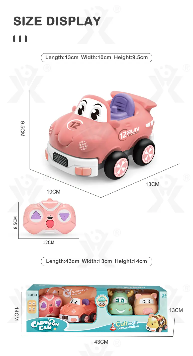 Two Way RC Racing Car Toy, Cartoon Body, Light, and Music (TB-2153429) — illustrated product details, panel 10