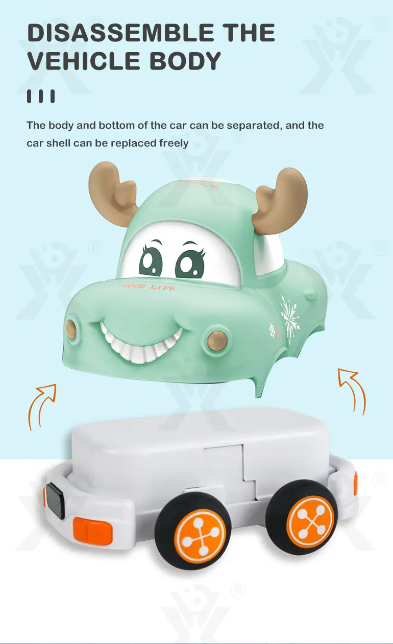 Two Way RC Racing Car Toy, Cartoon Body, Light, and Music (TB-2153429) — illustrated product details, panel 3