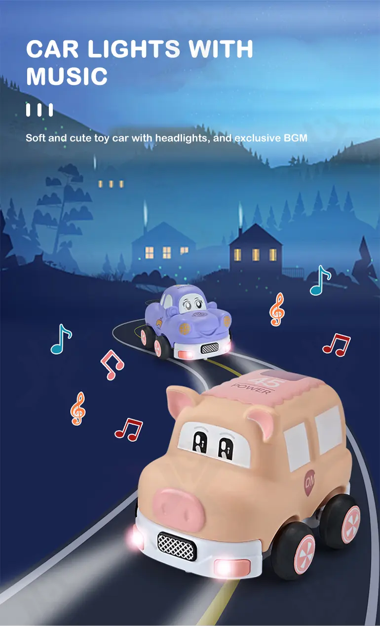 Two Way RC Racing Car Toy, Cartoon Body, Light, and Music (TB-2153429) — illustrated product details, panel 6