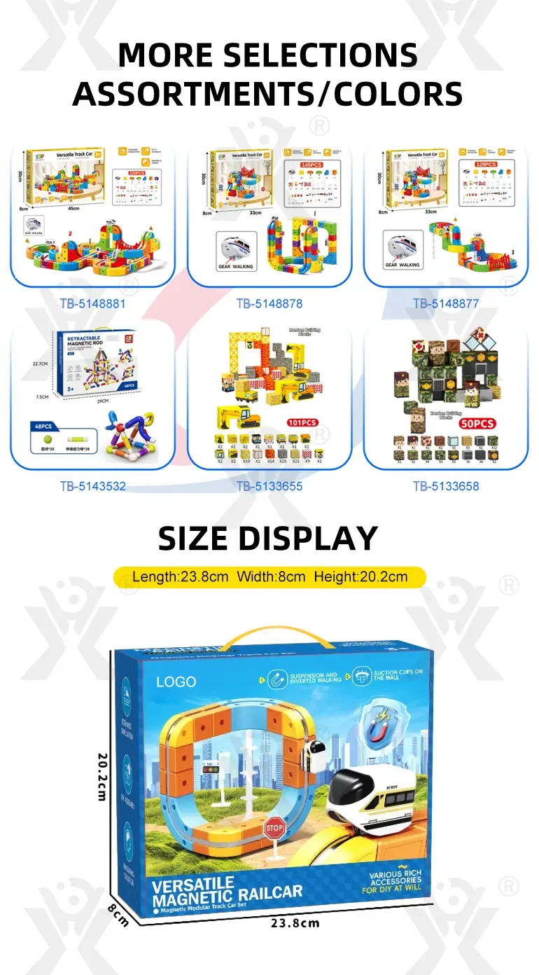 Versatile Magnetic Railcar Toy, 68pcs Electric Magnetic Train Set (TB-5114074) — illustrated product details, panel 4