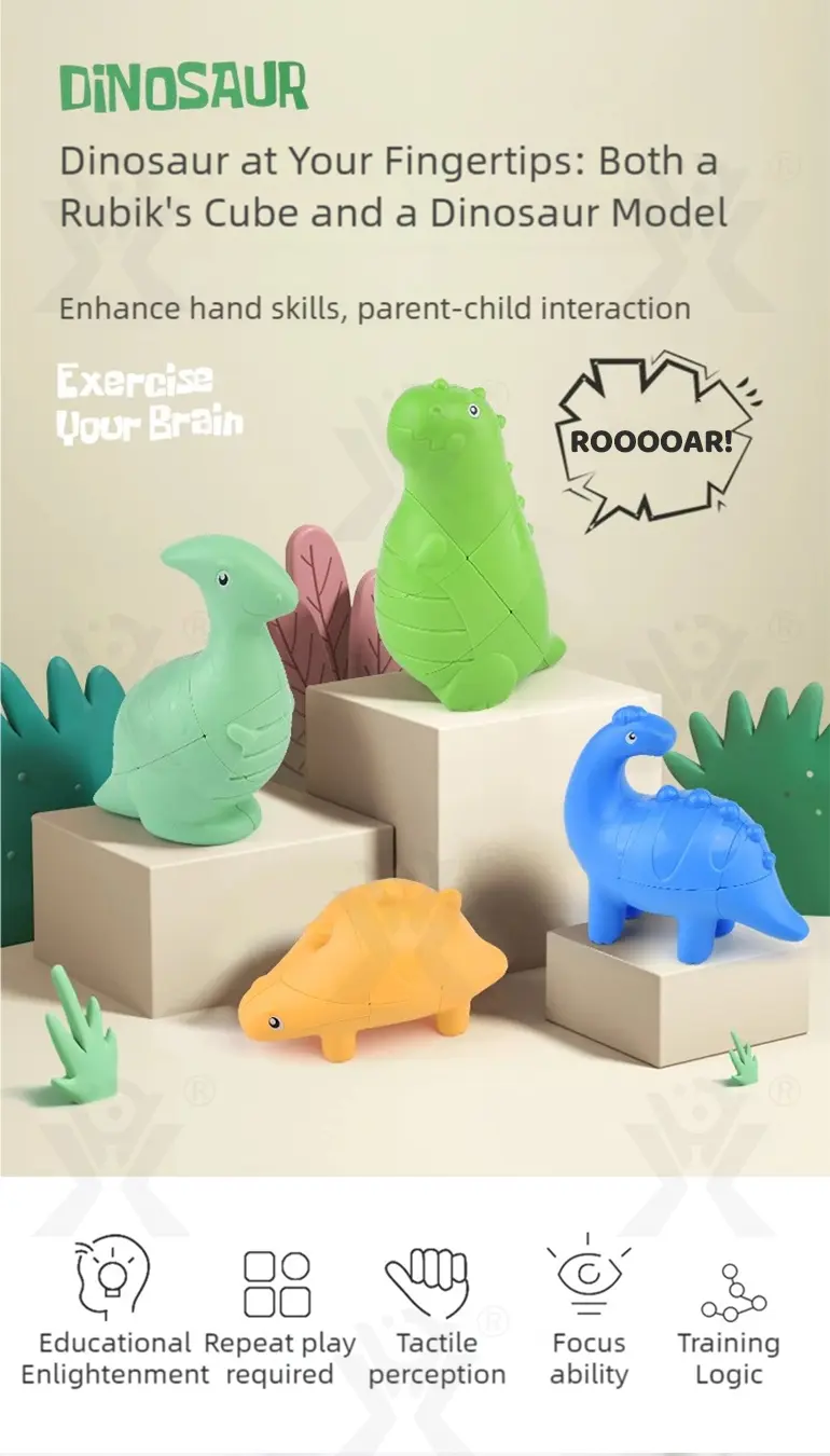 Dinosaur Shape Magic Cube Toy (TB-4491853) — illustrated product details, panel 1