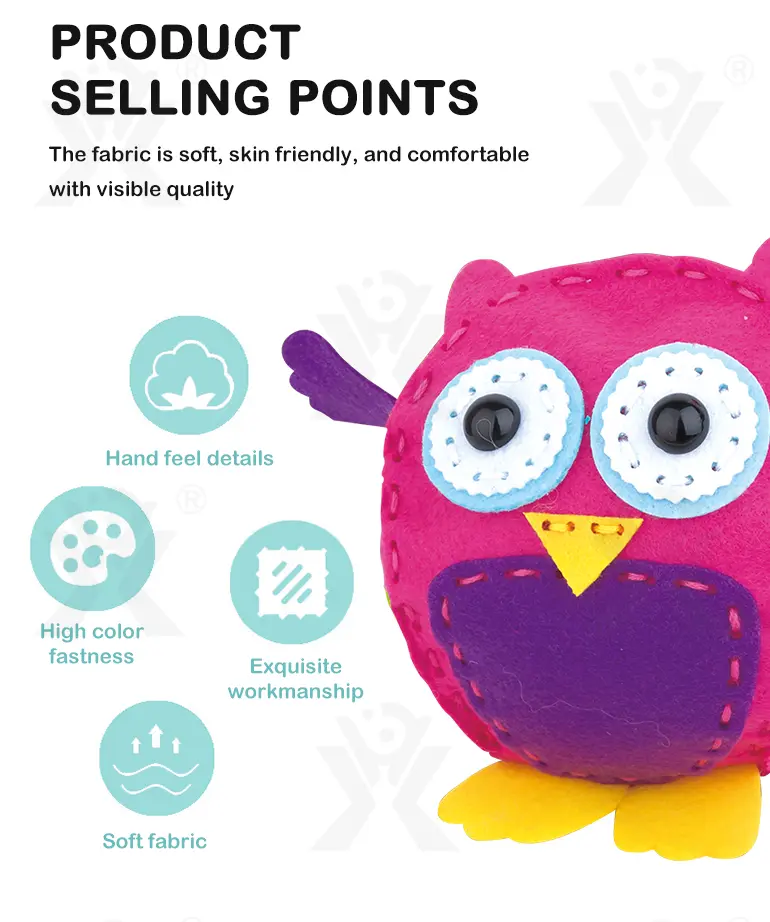 DIY Owl Doll Toy, Sewing Kit (TB-4008049) — illustrated product details, panel 2