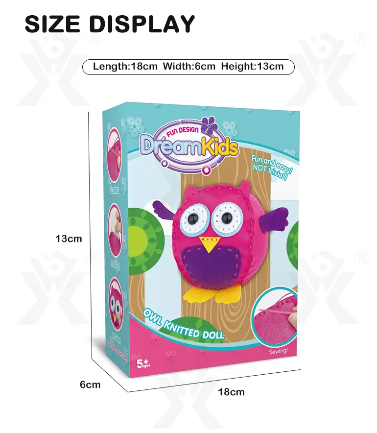 DIY Owl Doll Toy, Sewing Kit (TB-4008049) — illustrated product details, panel 6
