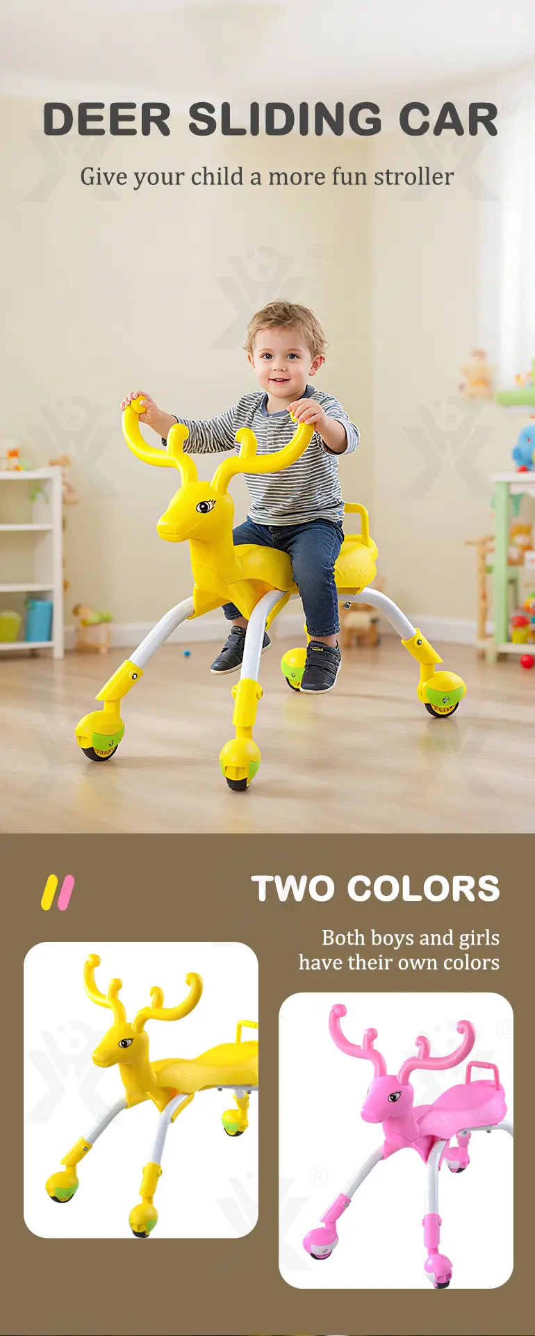 Sliding Deer Scooter (TB-1250738) — illustrated product details, panel 1