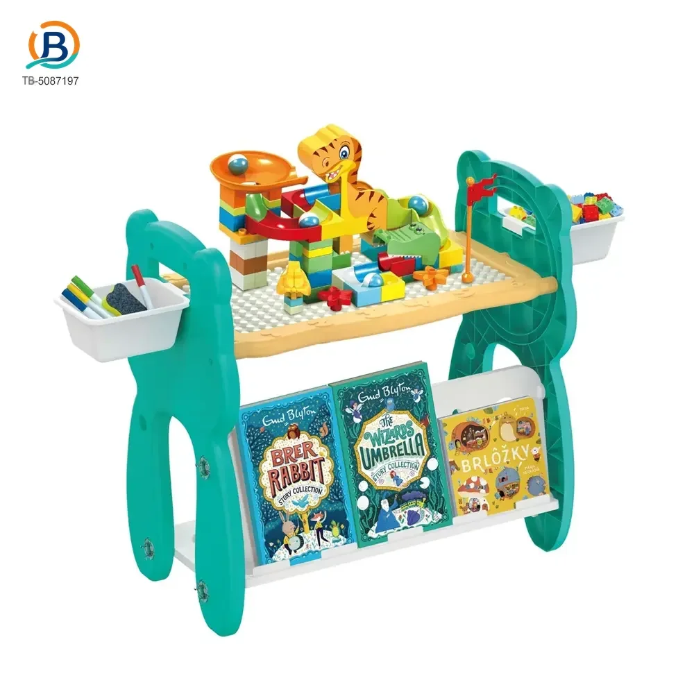 Multi-Functional Learning Table & Art Easel, Drawing Board & Building Blocks Set Toy- Educational Toys Factory Supply (TB-5087197) — product photograph 1
