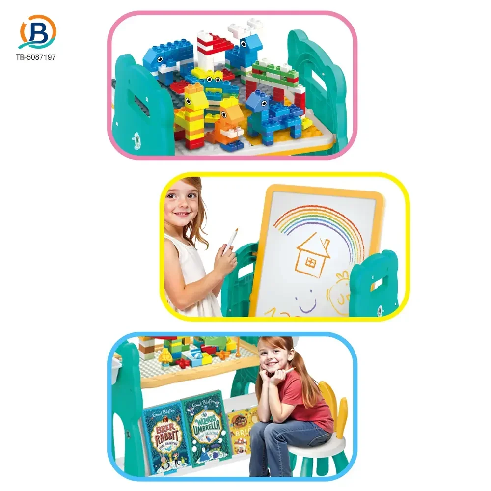 Multi-Functional Learning Table & Art Easel, Drawing Board & Building Blocks Set Toy- Educational Toys Factory Supply (TB-5087197) — product photograph 3