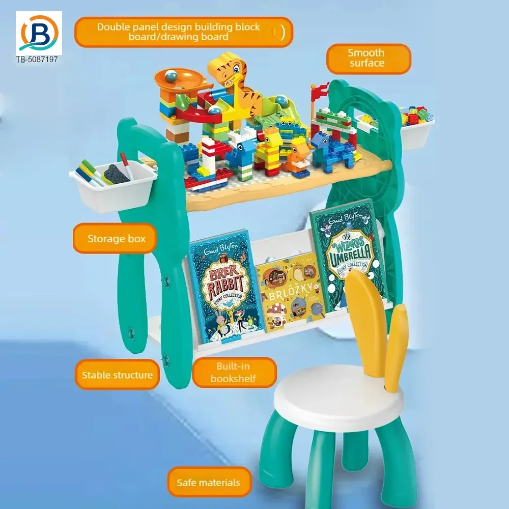 Multi-Functional Learning Table & Art Easel, Drawing Board & Building Blocks Set Toy- Educational Toys Factory Supply (TB-5087197) — product photograph 5