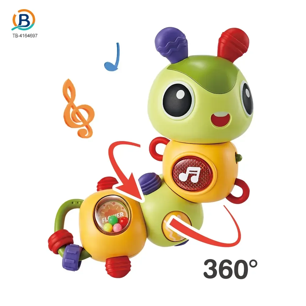 Electric Caterpillar Toy with Music, Sound, Lighting, and 360 Degree Rotation (TB-4164697) — product photograph 1