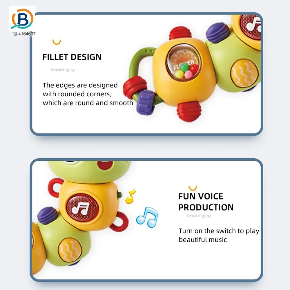 Electric Caterpillar Toy with Music, Sound, Lighting, and 360 Degree Rotation (TB-4164697) — product photograph 6