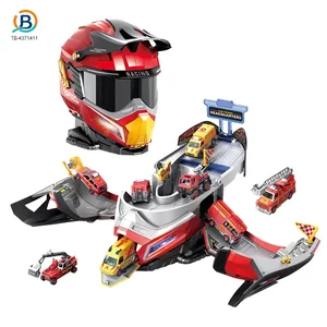 Wholesale 2-in-1 Helmet Transforms Racer Track Set – Kids Toys Bulk Supplies