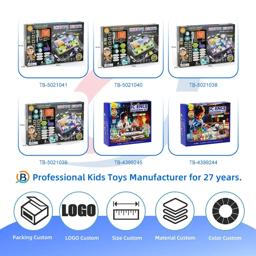 Science Toy Set, DIY Scientific Circuits Set, 45 Pieces, 6 Cards (TB-5021039) — product photograph 4