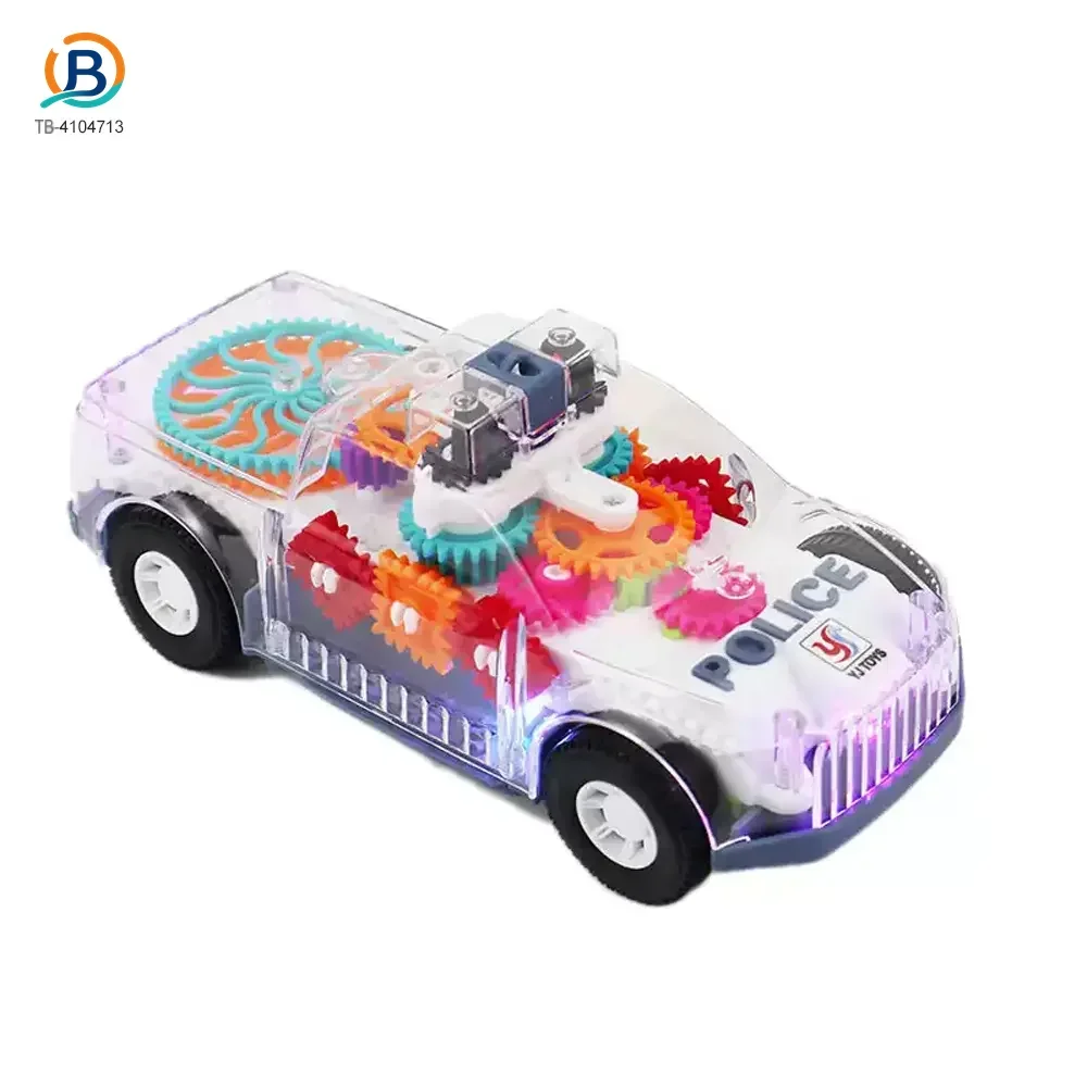Kids Transparent Electric Police Car Gear Toy with Flashing Lights & Music (TB-4104713) — product photograph 1