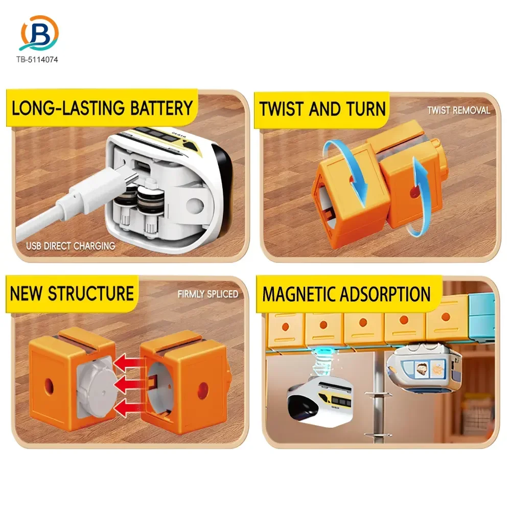 Versatile Magnetic Railcar Toy, 68pcs Electric Magnetic Train Set (TB-5114074) — product photograph 3