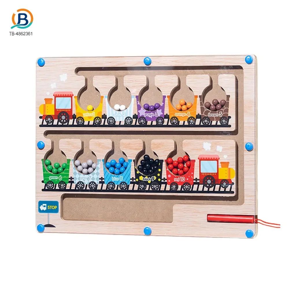 Wooden Train Magnetic Maze, Montessori Magnetic Toy for Kids (TB-4862361) — product photograph 1