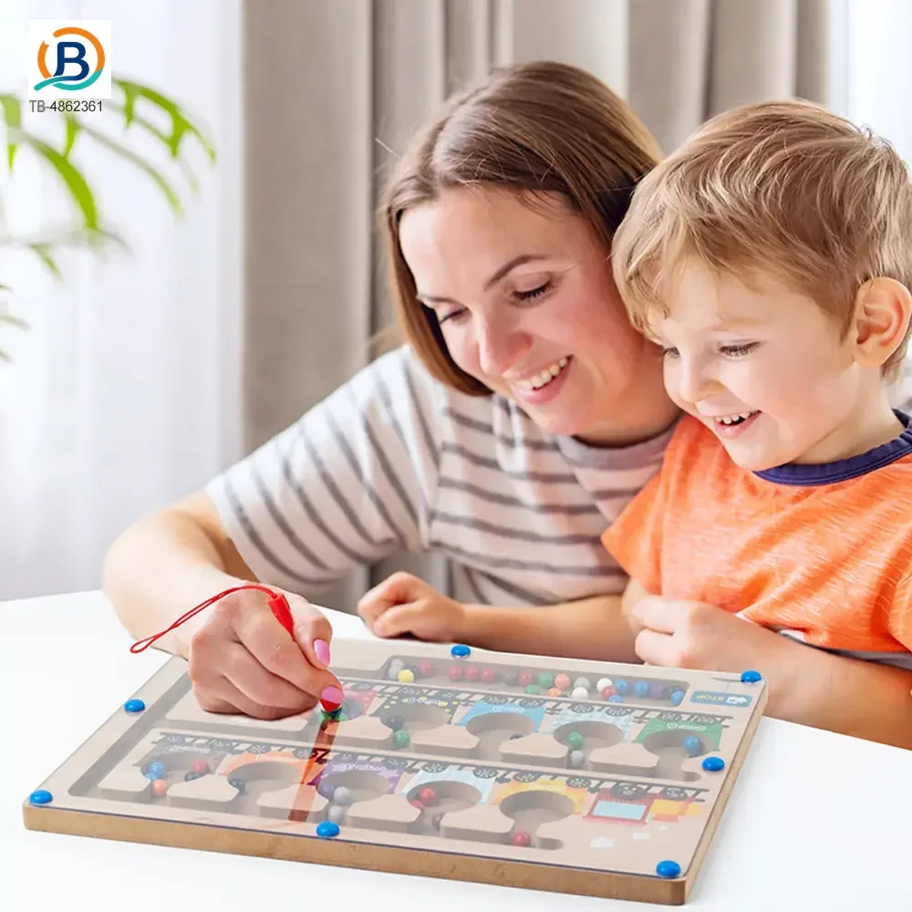 Wooden Train Magnetic Maze, Montessori Magnetic Toy for Kids (TB-4862361) — product photograph 2