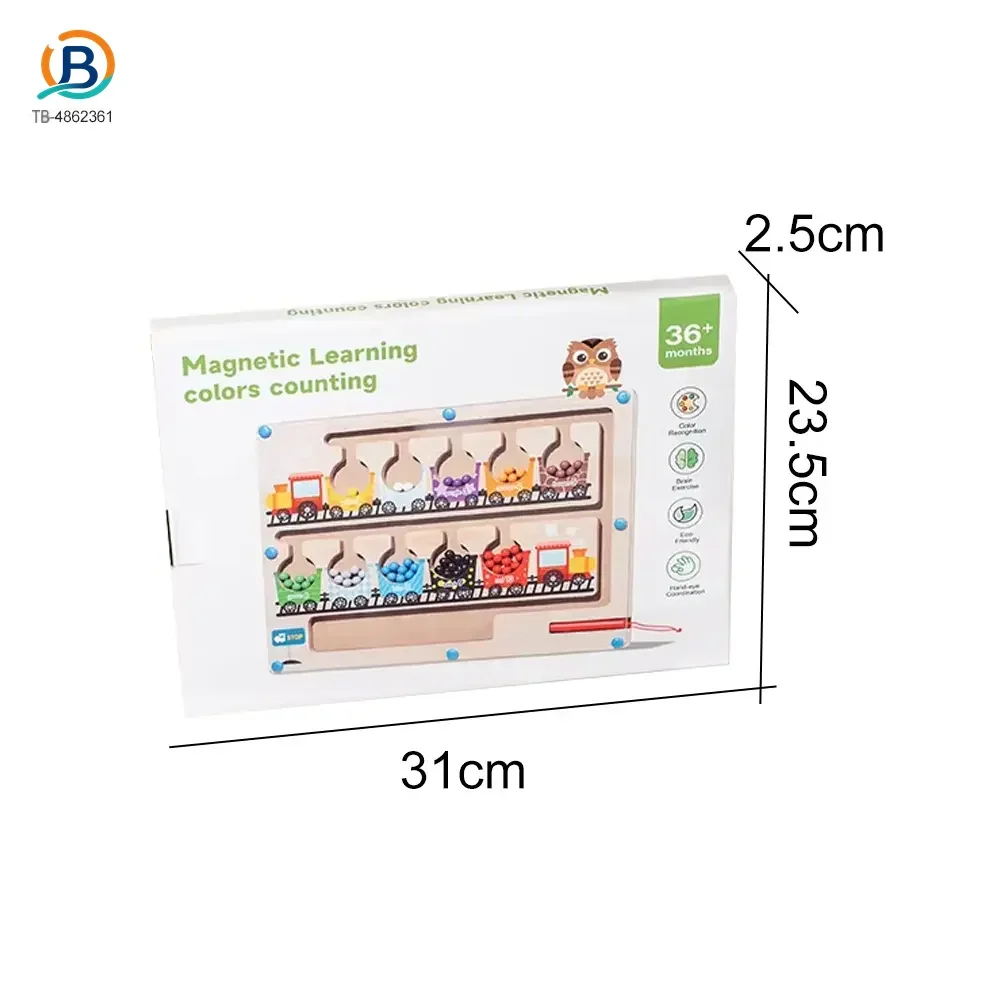 Wooden Train Magnetic Maze, Montessori Magnetic Toy for Kids (TB-4862361) — product photograph 4