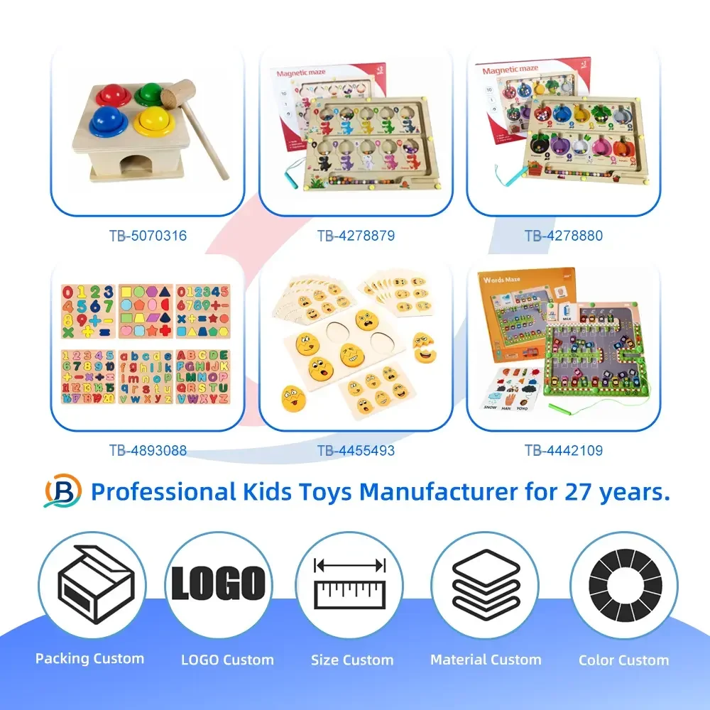Wooden Train Magnetic Maze, Montessori Magnetic Toy for Kids (TB-4862361) — product photograph 5