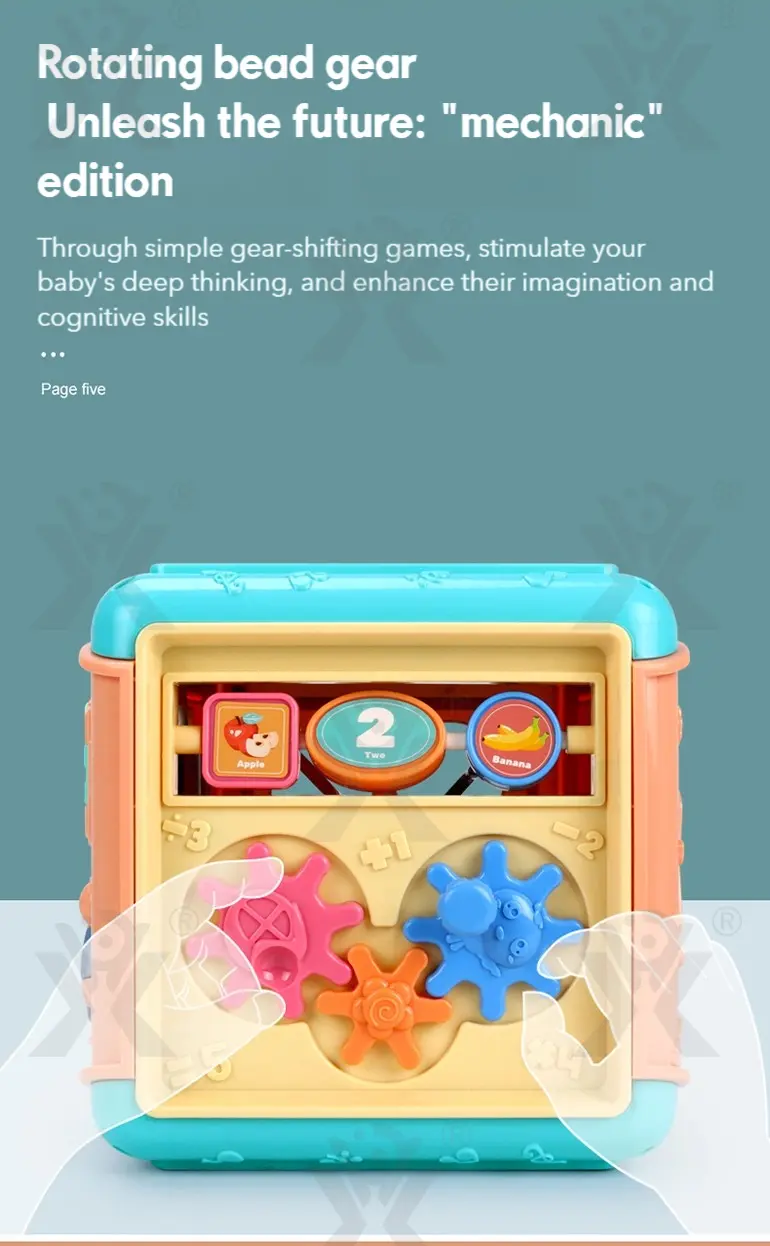 Baby Activity Cube Shape Sorting Activity Center (TB-1673150) — illustrated product details, panel 5