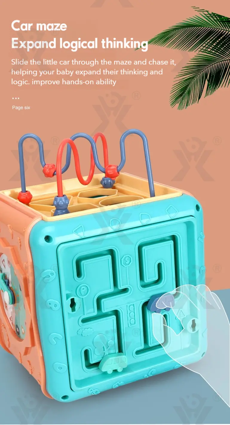 Baby Activity Cube Shape Sorting Activity Center (TB-1673150) — illustrated product details, panel 6