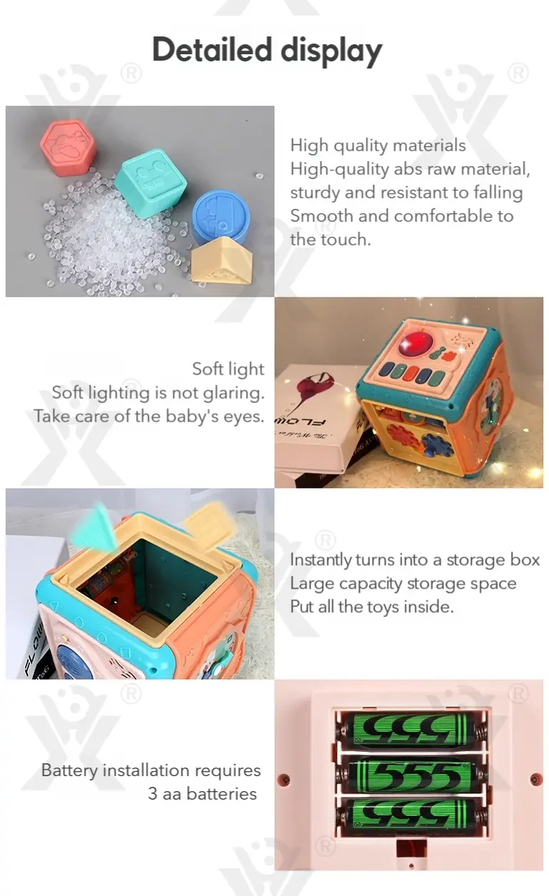 Baby Activity Cube Shape Sorting Activity Center (TB-1673150) — illustrated product details, panel 8