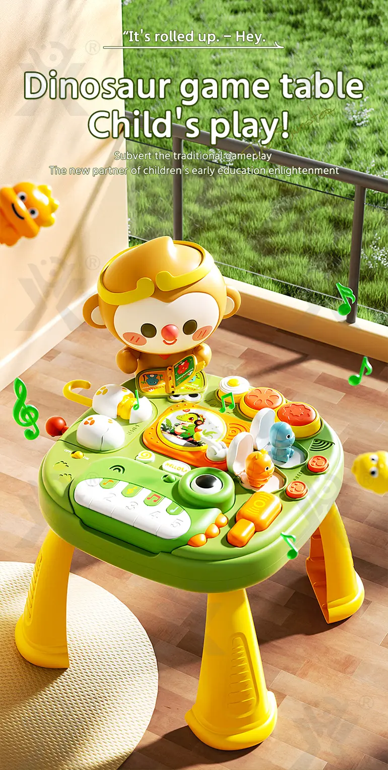 Baby Activity Center Table, Dinosaur Theme (TB-4371040) — illustrated product details, panel 1