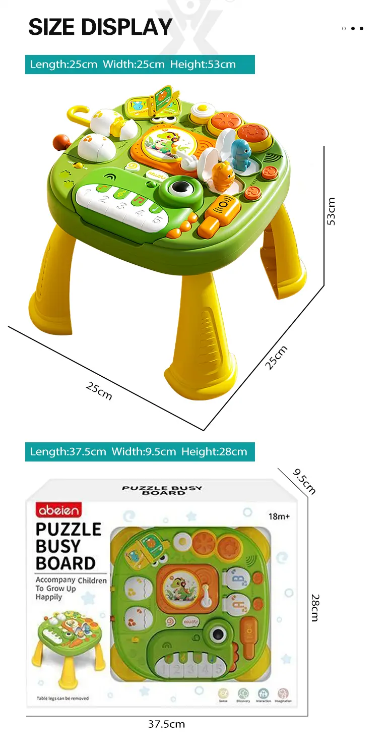 Baby Activity Center Table, Dinosaur Theme (TB-4371040) — illustrated product details, panel 13
