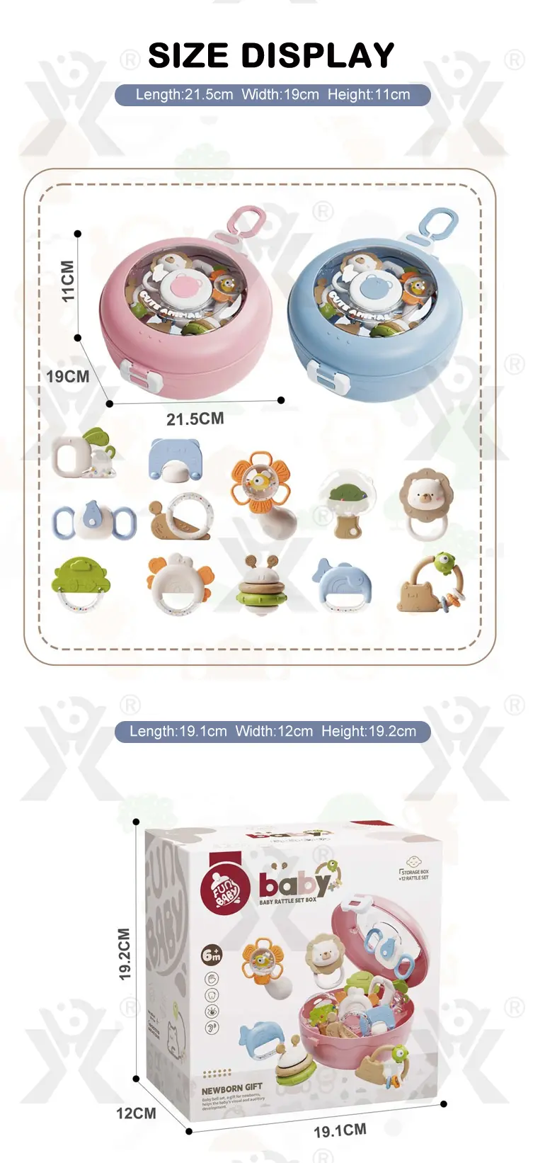 Baby Rattles Teethers Set with Storage Box, Infant Sensory Toys-toys for babies 6-12 months (TB-5105663) — illustrated product details, panel 10