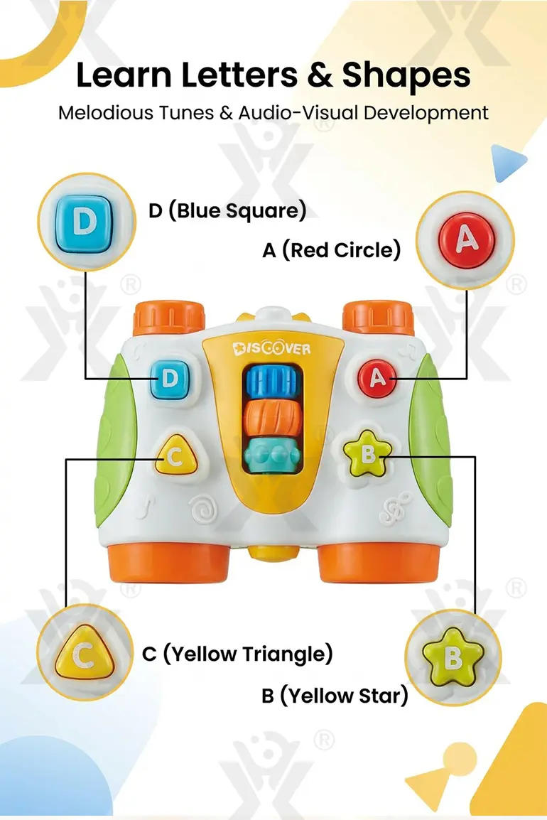 Baby Telescope Toy With Sound & Light, Toddler Interactive Learning Binoculars- Educational Toddler Toys (TB-4143340) — illustrated product details, panel 3