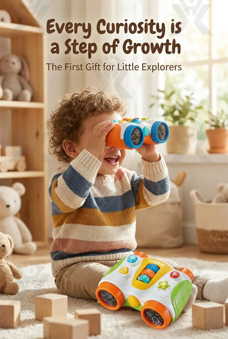 Baby Telescope Toy With Sound & Light, Toddler Interactive Learning Binoculars- Educational Toddler Toys (TB-4143340) — illustrated product details, panel 6