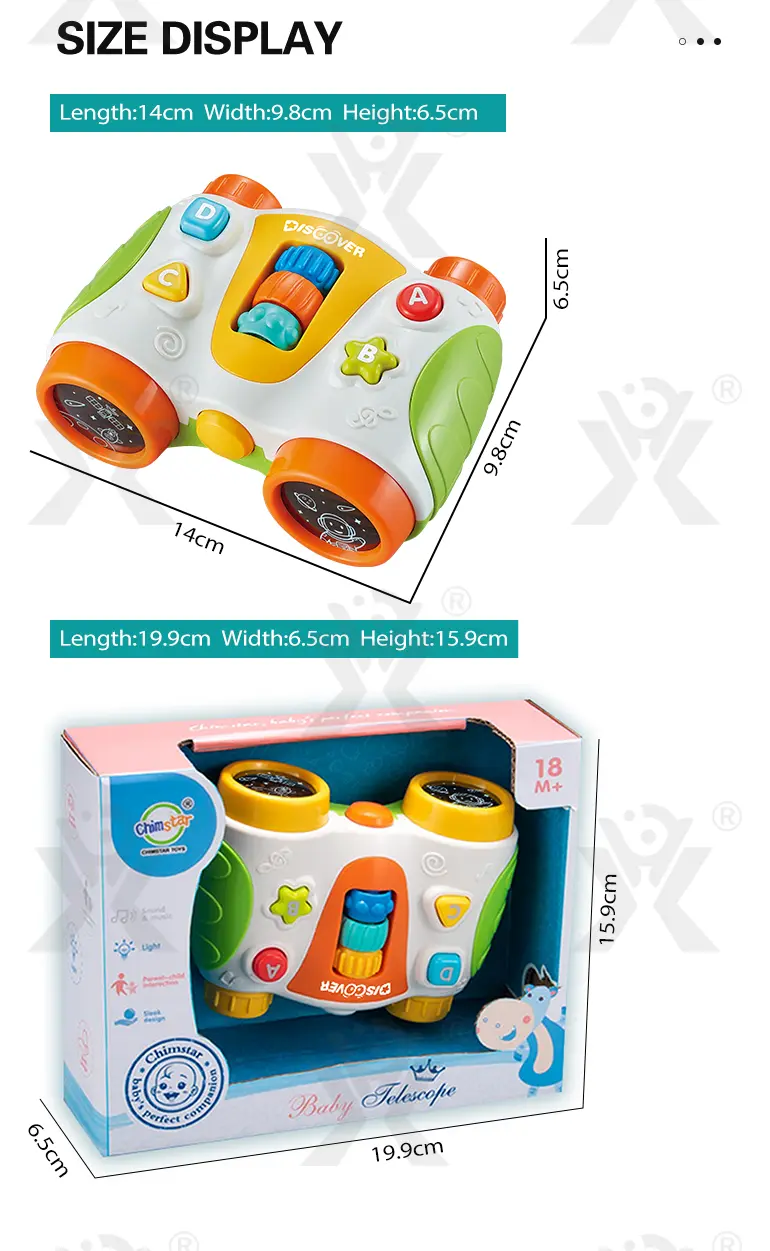 Baby Telescope Toy With Sound & Light, Toddler Interactive Learning Binoculars- Educational Toddler Toys (TB-4143340) — illustrated product details, panel 8