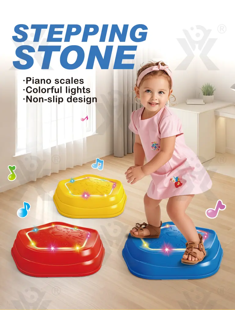 Balance Sensory Stepping Stones Indoor Outdoor Play With Light & Music-Baby Toys Wholesale (TB-5050908) — illustrated product details, panel 1