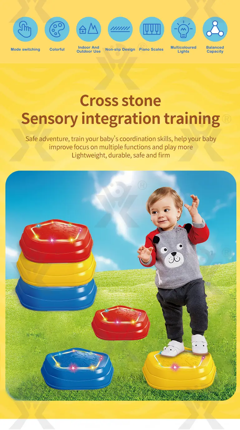Balance Sensory Stepping Stones Indoor Outdoor Play With Light & Music-Baby Toys Wholesale (TB-5050908) — illustrated product details, panel 2