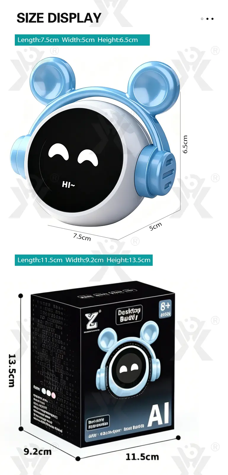 Desk AI Robot Toy (TB-5134891) — illustrated product details, panel 6