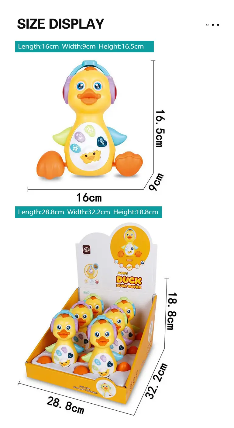 Interactive Dancing Duck Toy, Dual Modes (TB-2327633) — illustrated product details, panel 12