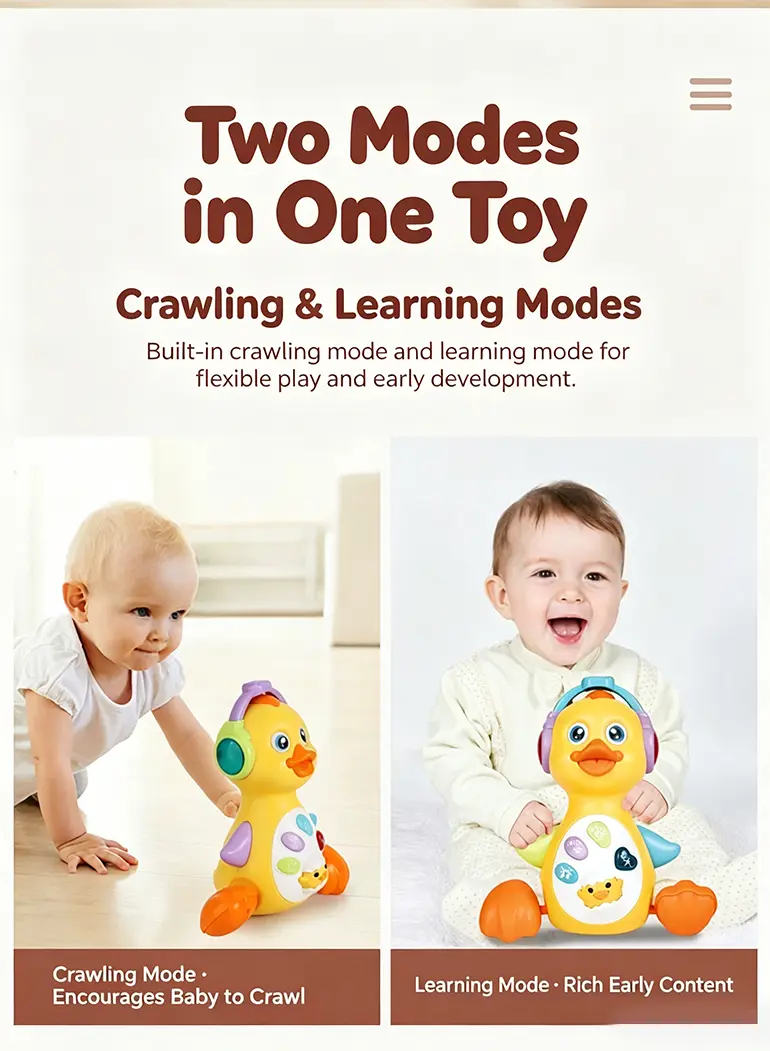Interactive Dancing Duck Toy, Dual Modes (TB-2327633) — illustrated product details, panel 3