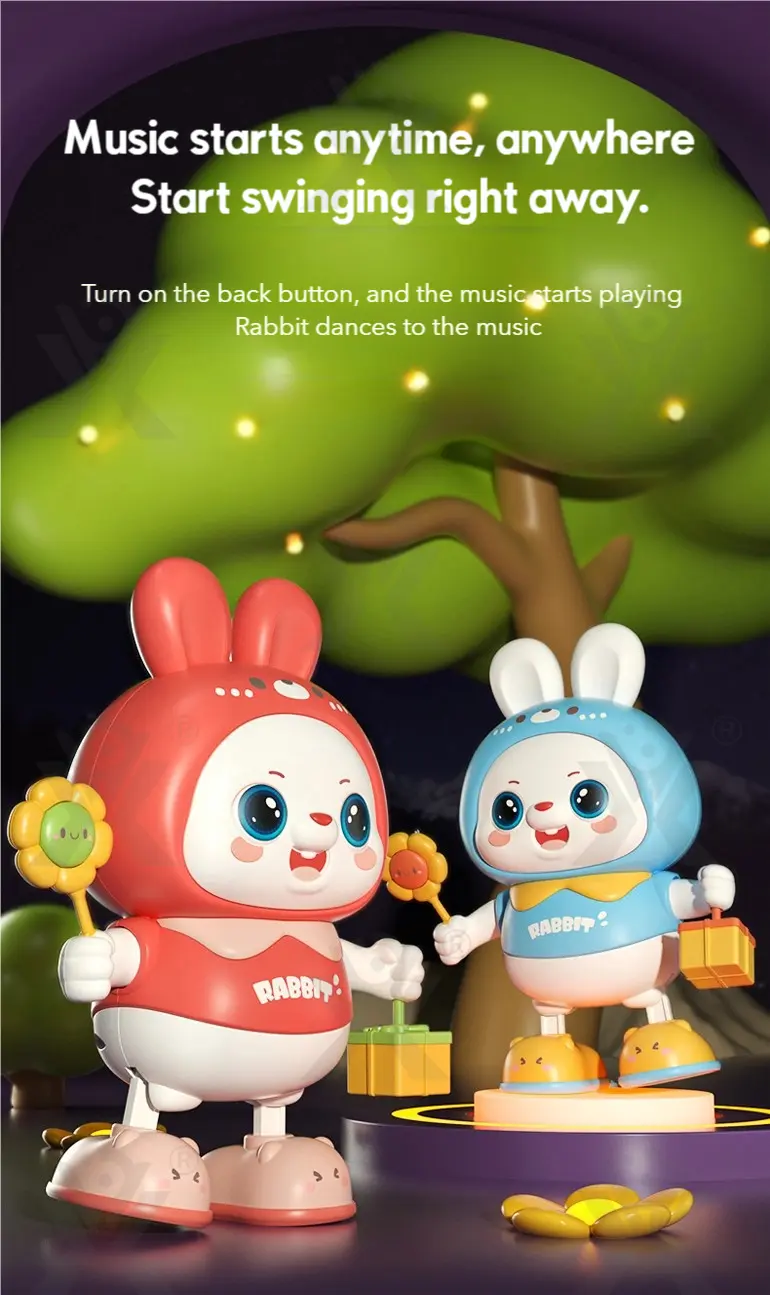Dancing Rabbit Toy for Kids with Dynamic Music & Cool Lights (TB-4481273) — illustrated product details, panel 3