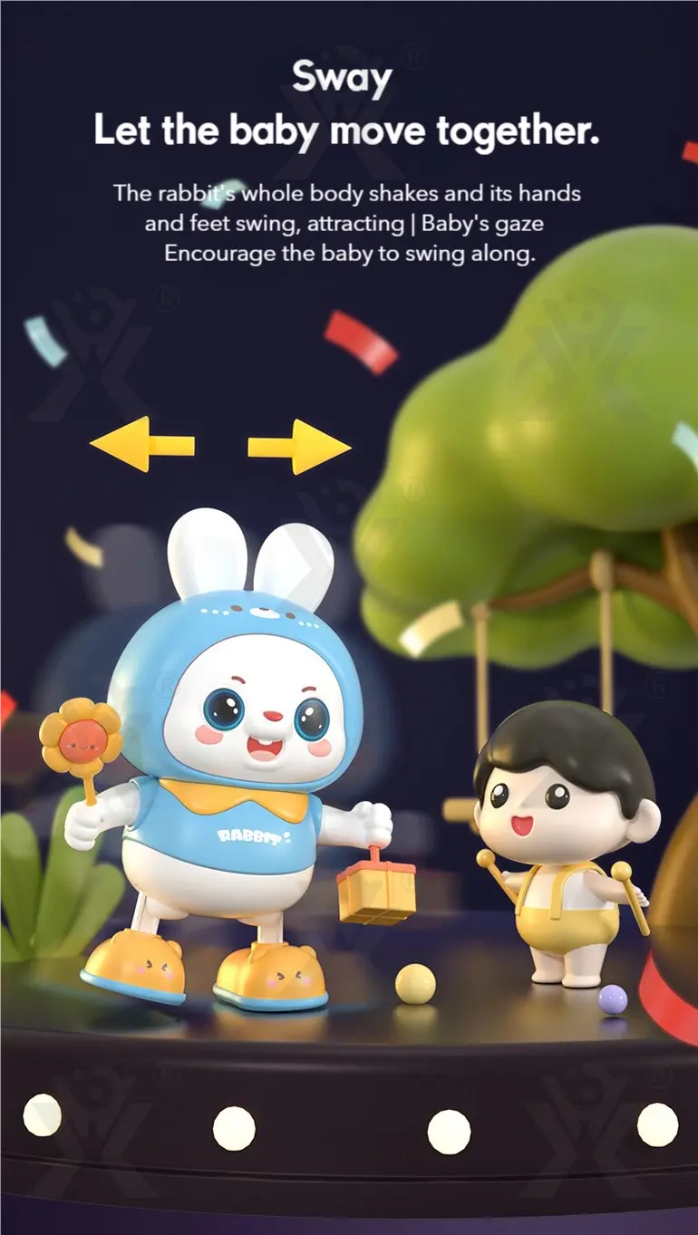 Dancing Rabbit Toy for Kids with Dynamic Music & Cool Lights (TB-4481273) — illustrated product details, panel 6