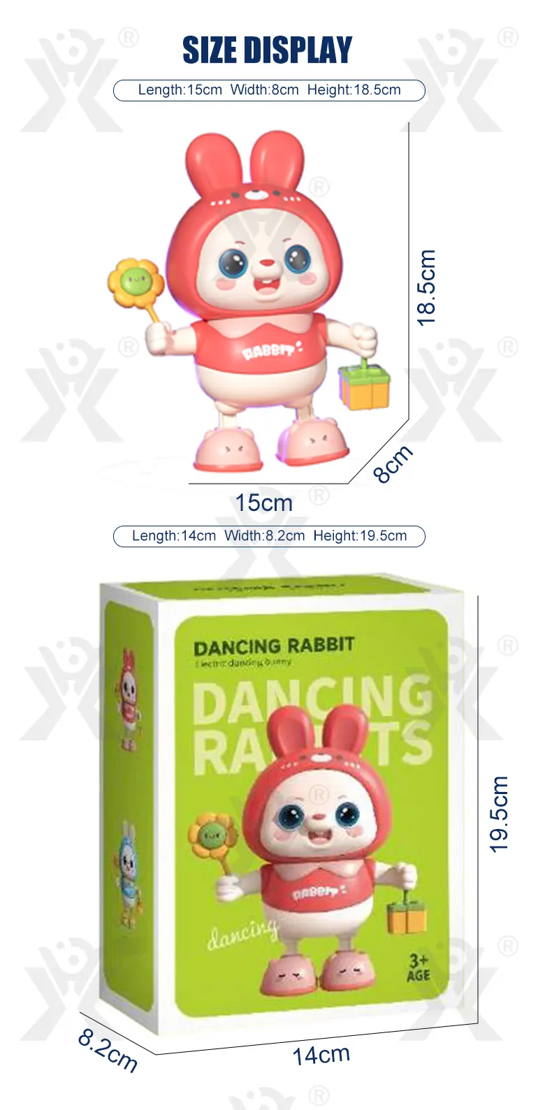Dancing Rabbit Toy for Kids with Dynamic Music & Cool Lights (TB-4481273) — illustrated product details, panel 9