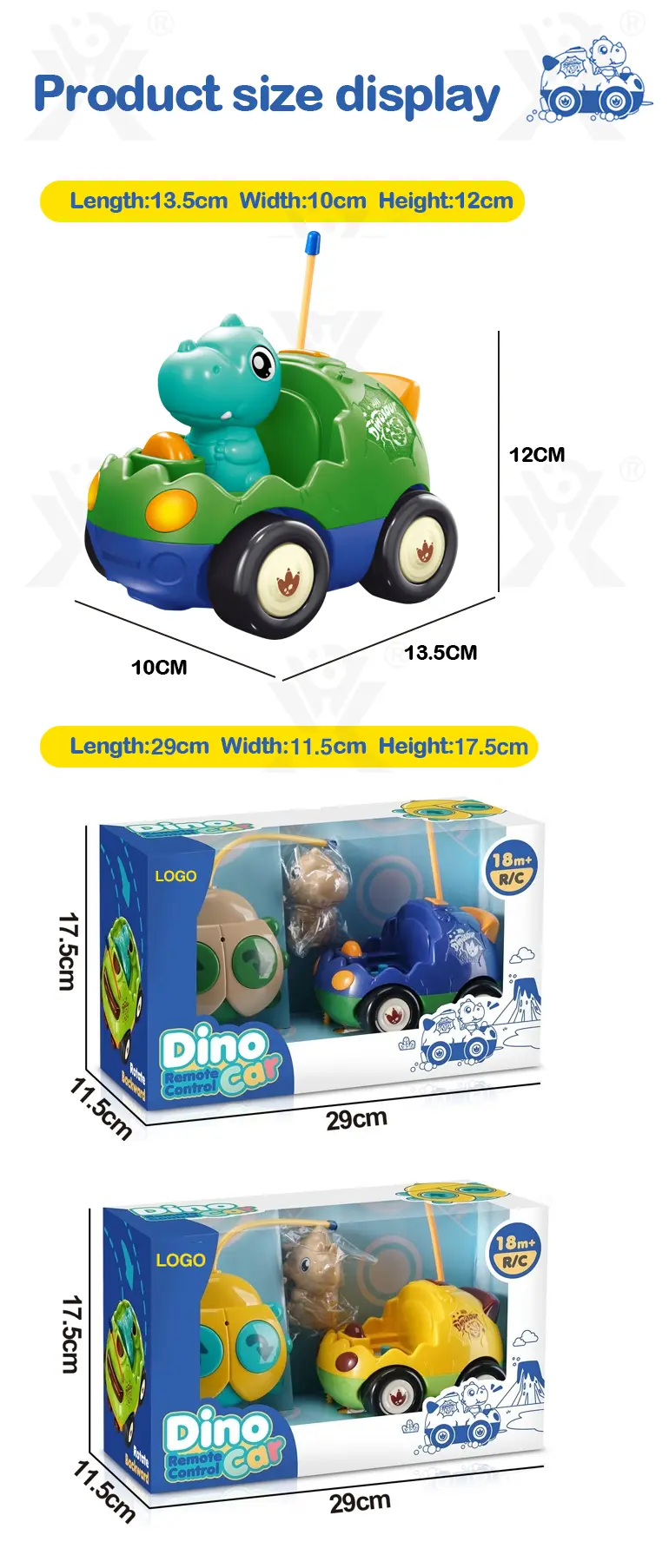 Dinosaur RC Cars Toys, with Light and Sound (TB-4970679) — illustrated product details, panel 9