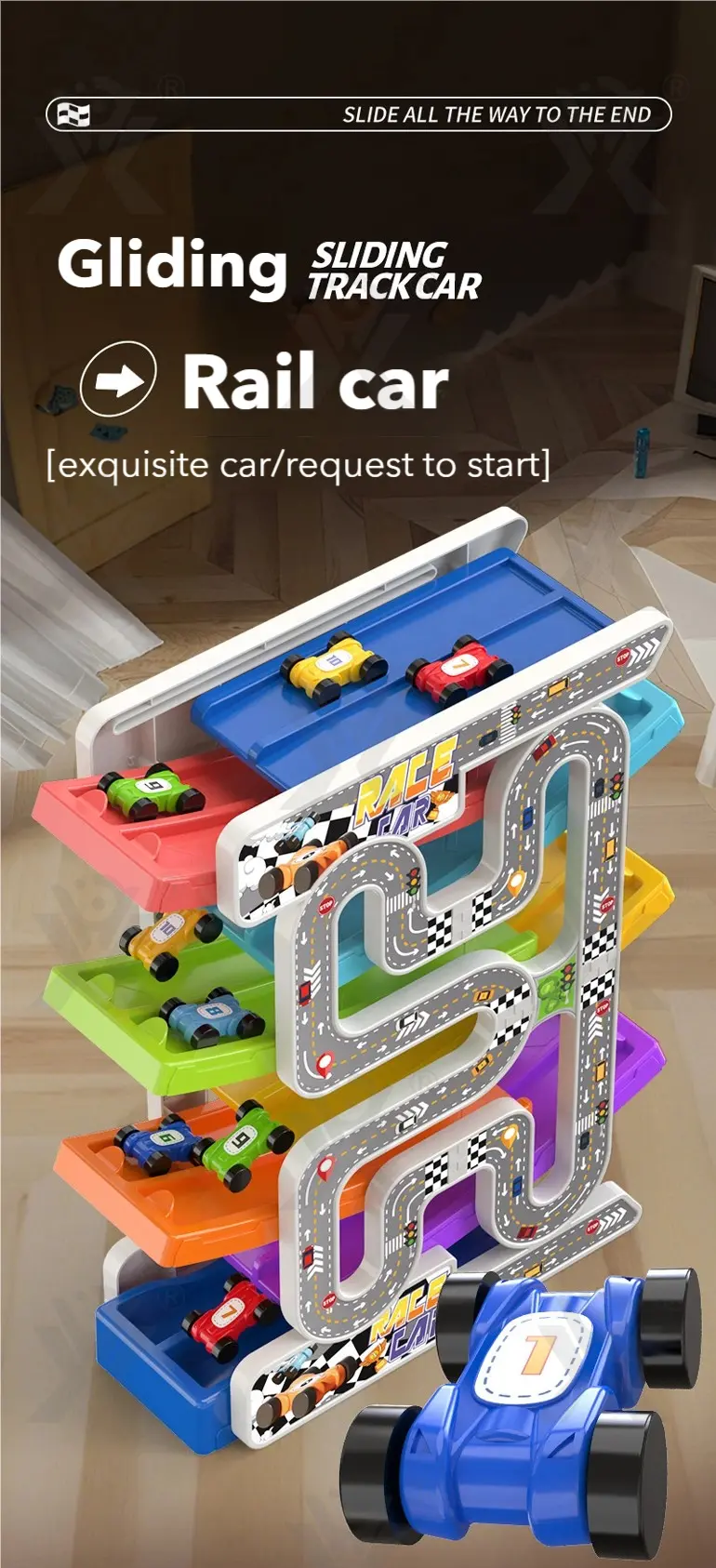 Dual Race Track Car Toy, Bulk Track Toy Supplier (TB-4951951) — illustrated product details, panel 1
