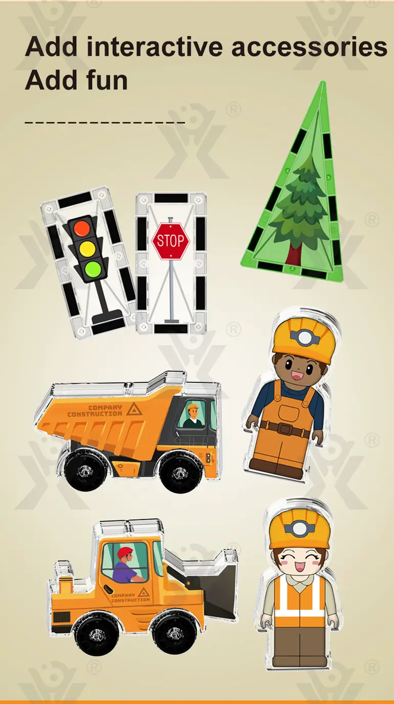 Engineer Magnetic Tile Sets For Kids, STEM Montessori Toy (TB-5070933) — illustrated product details, panel 4