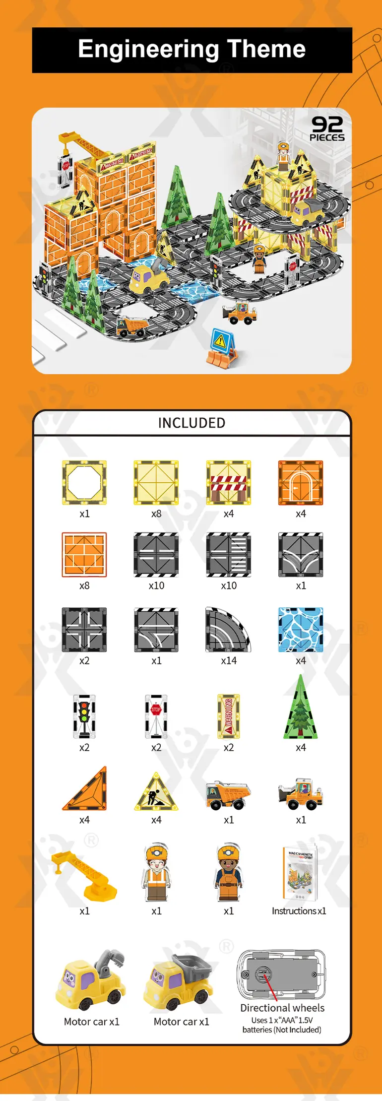 Engineer Magnetic Tile Sets For Kids, STEM Montessori Toy (TB-5070933) — illustrated product details, panel 5