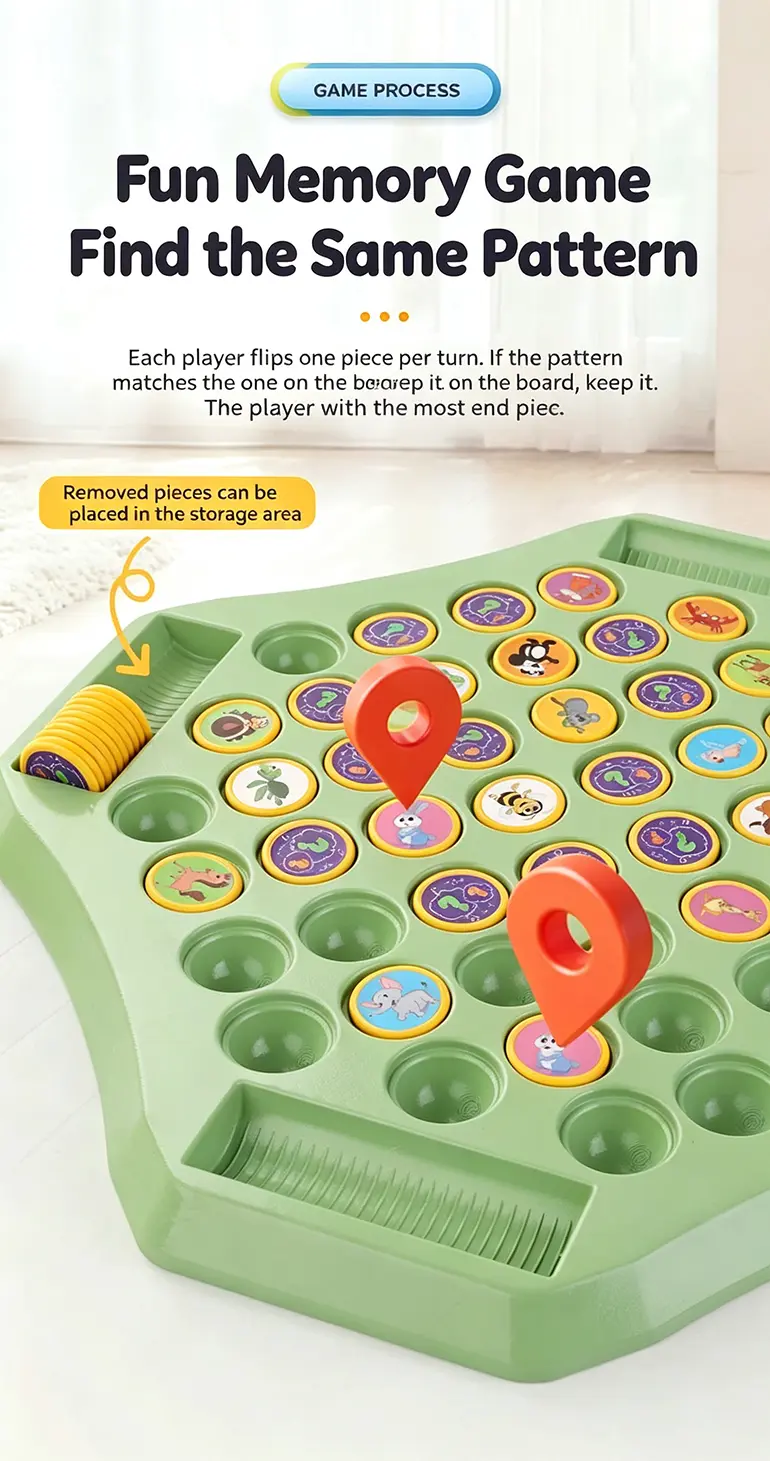 Animal Flip Chess Memory Game, DIY Stickers (TB-4876585) — illustrated product details, panel 6